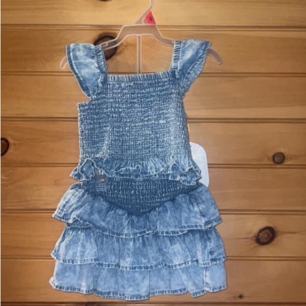 Denim skirt & shirt